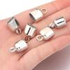 20pcs CCB Crimp End Caps Leather Cord End Tip Clasps Connectors for Jewelry Making DIY Bracelets Necklace Keychain Accessories