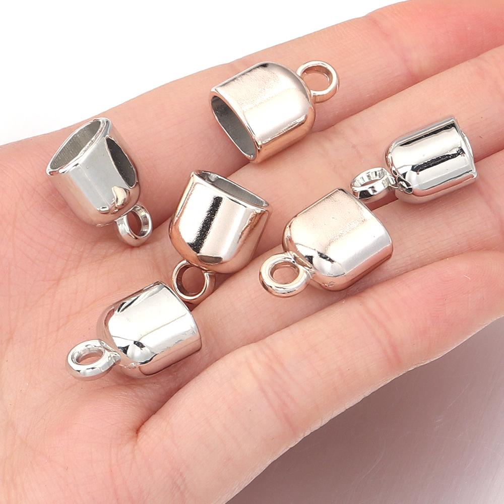 20pcs CCB Crimp End Caps Leather Cord End Tip Clasps Connectors for Jewelry Making DIY Bracelets Necklace Keychain Accessories