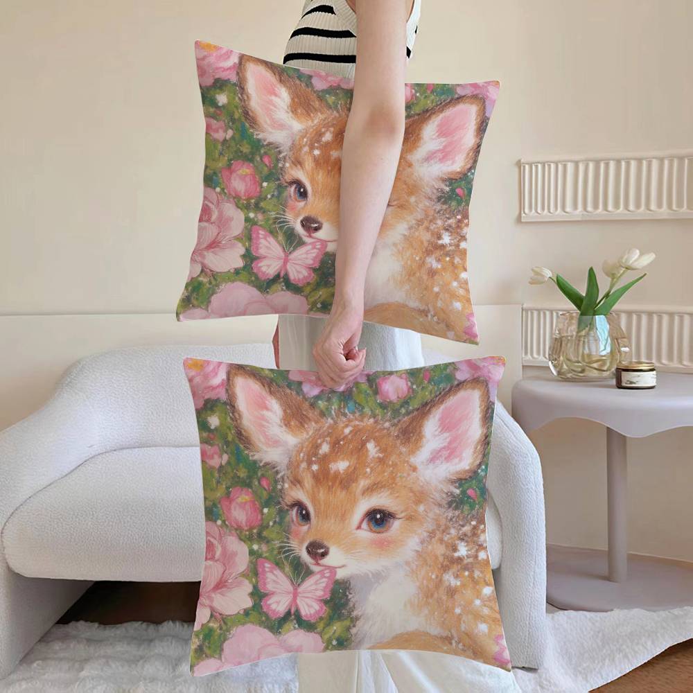 Oil painting style Pillow Case Anti-dustmite Pillowcase Invisible zipper silky Sofa cushion cover