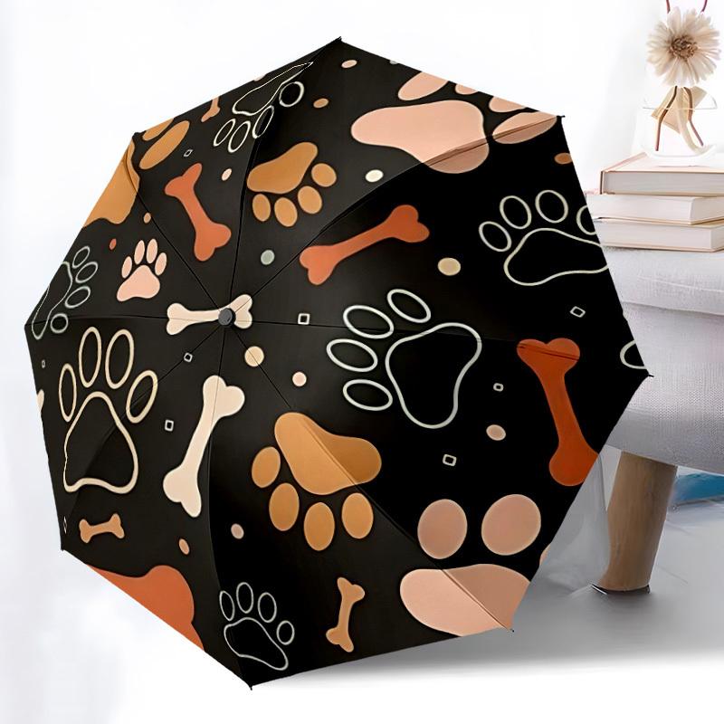 

1pc Dog Paw Prints Automatic Umbrella - Automatic Opening And Closing, Sturdy Iron Frame, Formal Occasions yy251018232