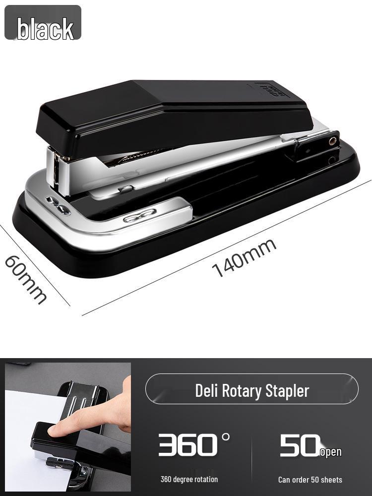 Deli 0414 Rotating Saddle Stitch Stapler for Student Exercise Books