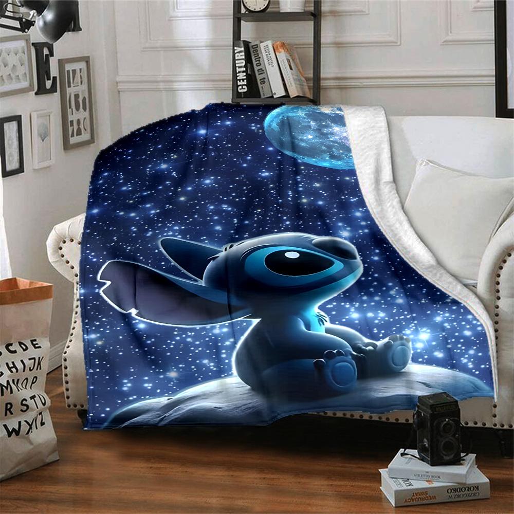 1pc S-Stitch9 Blanket, Gift, for Men and Women, Soft Blanket, Good for Sofa Bed Couch Travel, Lightweight Flannel Blanket