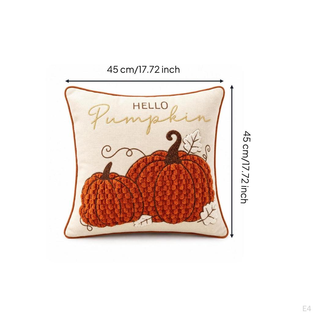 Pumpkin Pillow Cover Textured Embroidered Pillowcase Thanksgiving