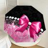 1PC Bow Diamond Umbrella-8-Rib Reinforced, Automatic Open, Lightweight & Durable, Cute Fashion Accessory for Outdoor, Beach, or Casual Use, Beach Umbr