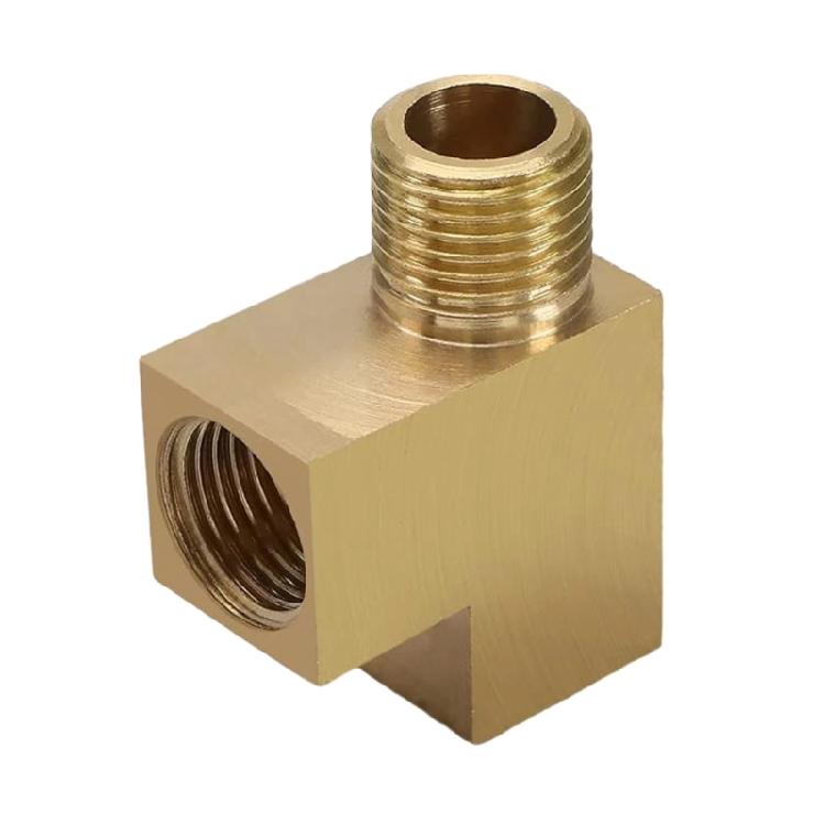 Double Port Brass T Piece Adapter M10x1 Male Thread Oil Pressure Gauge Connector Fitting Universal Vehicle Compatibility