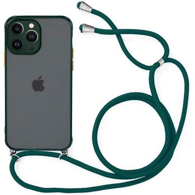 Case for iPhone 13 Pro Max - PROSHOP - Semi-Transparent - Shockproof Protection - Night Green - With Chain