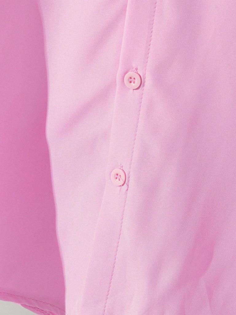 Modisches Langarm-Freizeithemd für Mädchen mit Schleife am Rücken und Cut-Out-Kragen