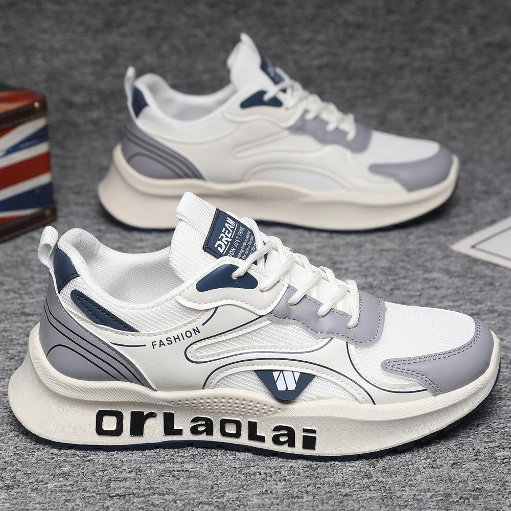 Sports shoes summer breathable fly-woven shoes men's soft-soled casual mesh shoes trendy versatile youth running shoes