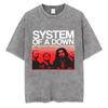 T-shirt Vintage Lavé System Of A Down Homme Rétro Rock Metal T-shirts Oversize Homme Décontracté Coton Haute Qualité