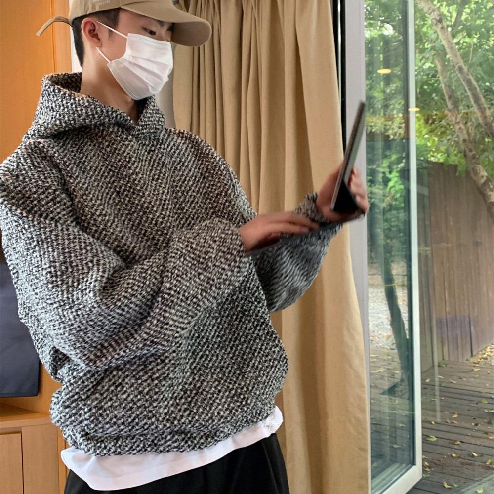 Винтажная текстура с капюшоном толстовка женская 2024 осень Y2k свободные длинные рукава — фото 15