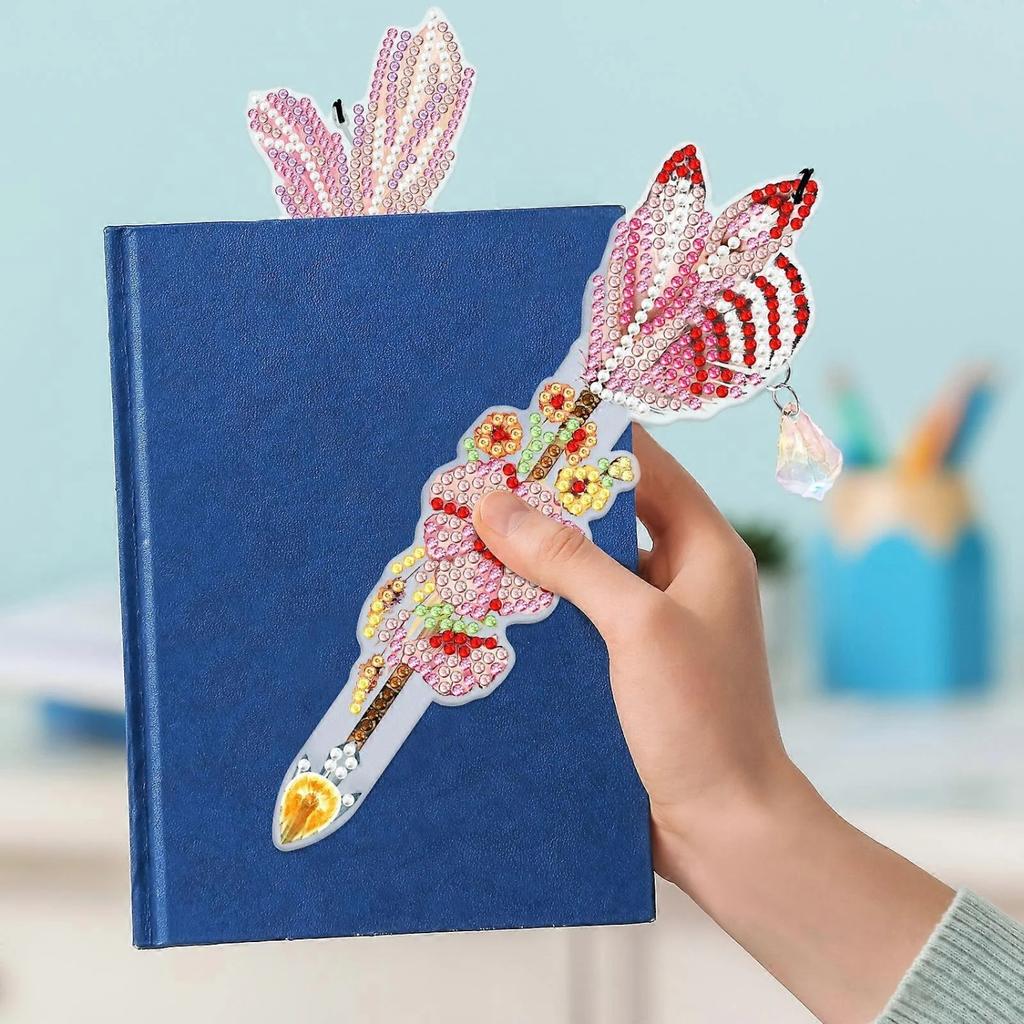 6pcs Diamond Painting Feather Bookmark, 5d Diamond Painting Bookmark, Diamond Painting Children's Bookmark
