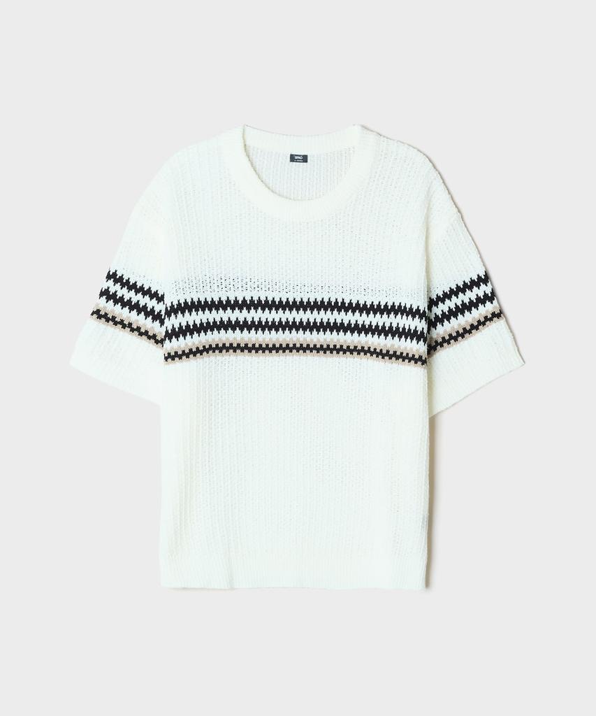 Seupao [Cool] Boucle Stripe Short Sleeve Knit_Spkwg25M05