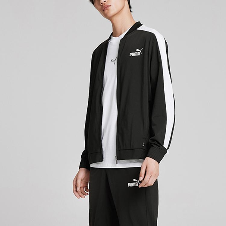 Puma Baseballová bunda a kalhoty Color Block Set Pánské aktivní oblečení Černá 847726-01