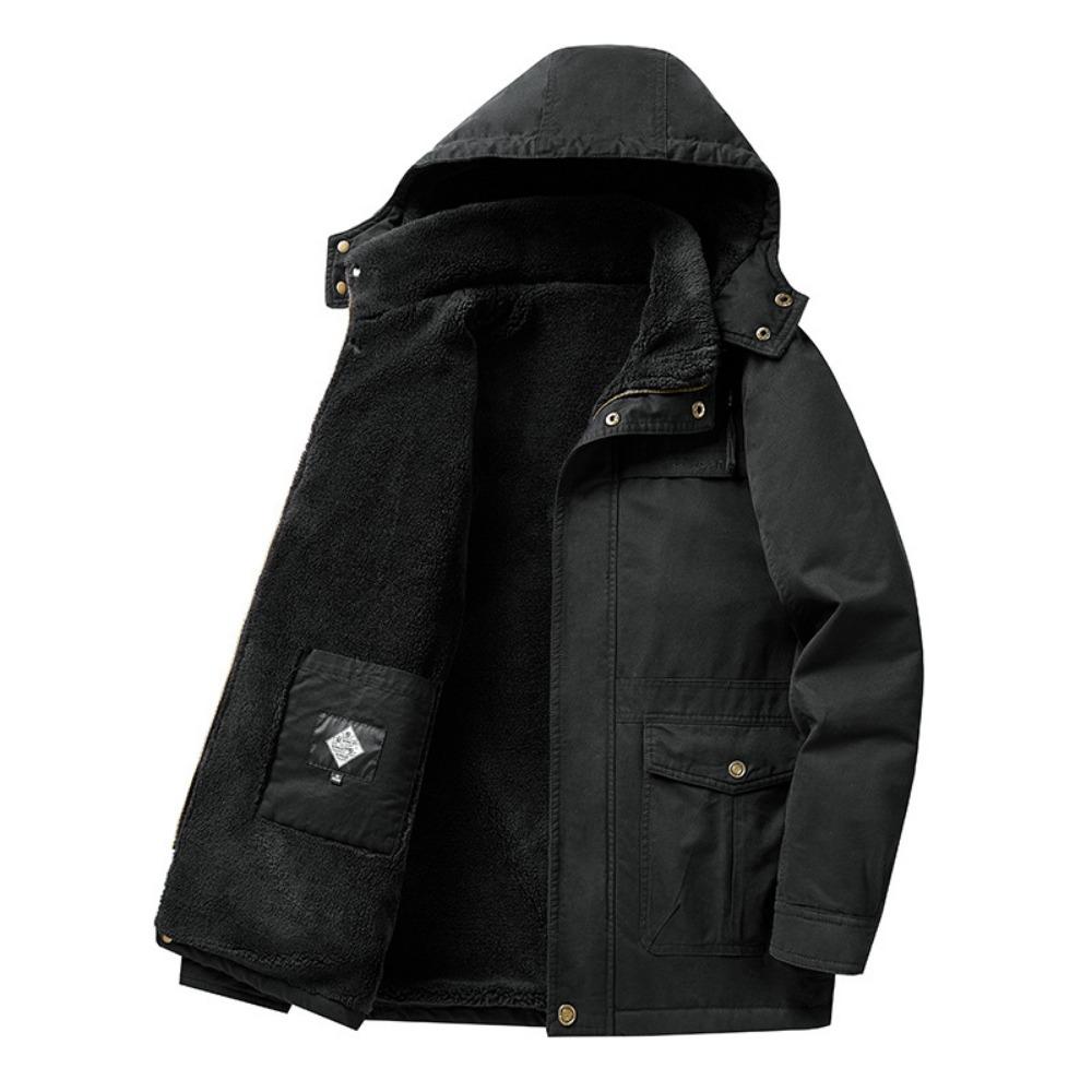 New Brand Men's Casual Jacket Fashion Thick Winter Parkas Male Fur Trench Overcoat Heated Warm Jackets Coats Parka Men