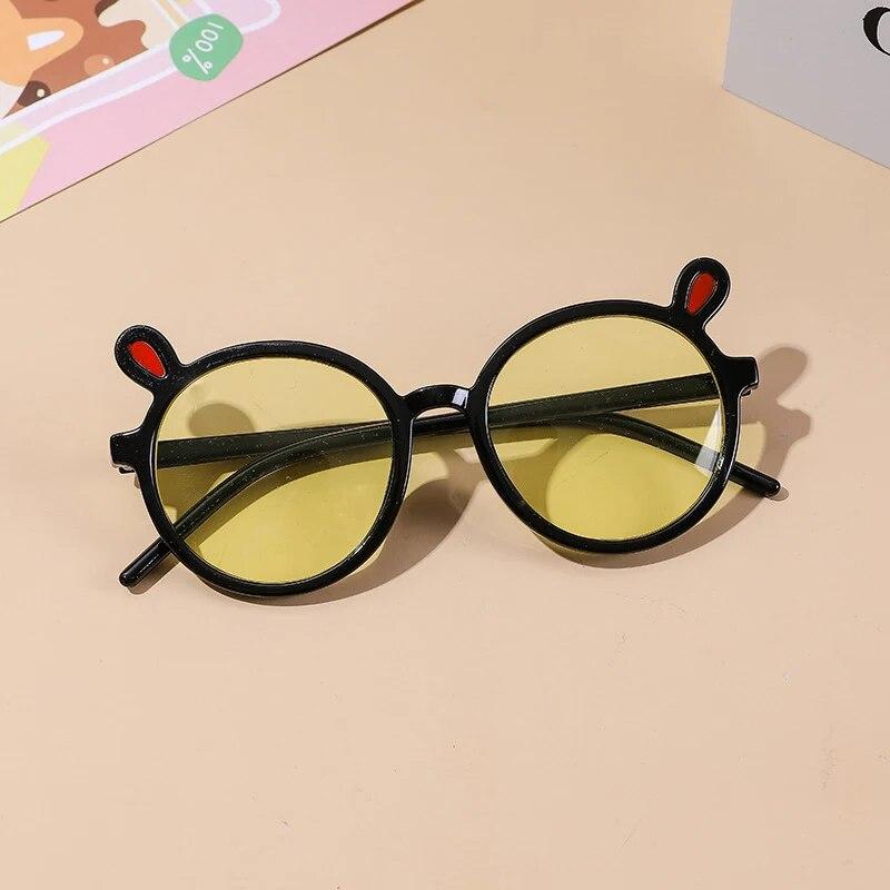 Cute Cat Ear Sunglasses for Girls Boys Vintage Cartoon Animal Sun Protection Outdoor Eye Wear Children Fashion Accessories