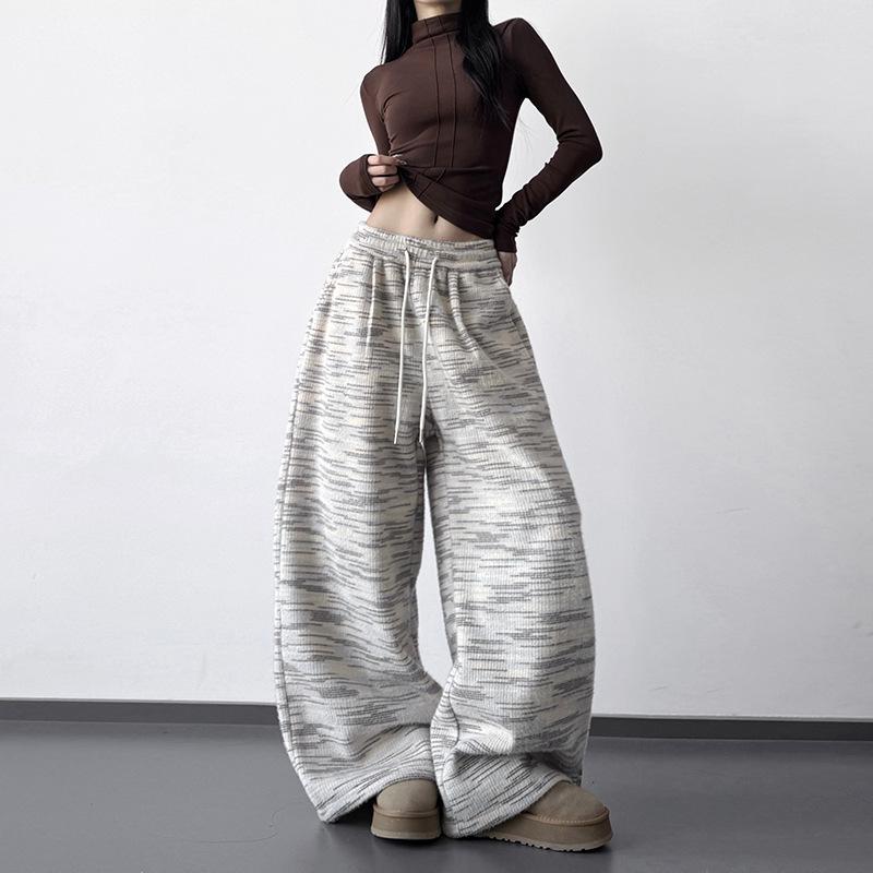 

Korean Style Women s Knit Glutinous Rice Pants - Autumn/Winter Retro Casual Long Pants with a Relaxed Fit and Age-Reducing High-End Feel. Extra Large белый