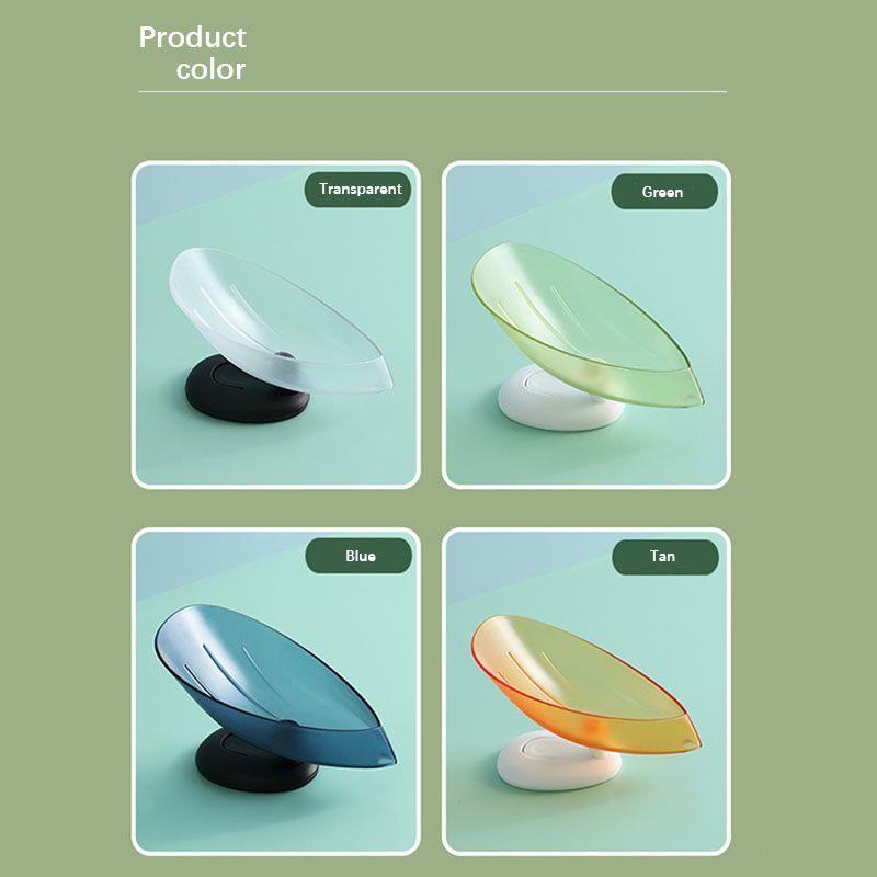 Leaf-shaped Soap Box Drain Retainer With Impressive Suction Cup Design For Bathrooms