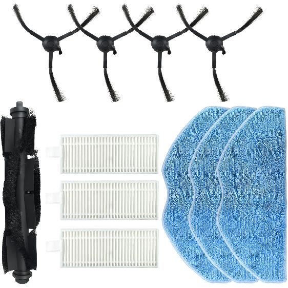 for 360 S8 S8Plus Vacuum Cleaner Part,11Pcs Main Brush Side Brush Filter Mop Cloth for 360 S8 S8 Plus Robot Vacuum Cleaner (11)