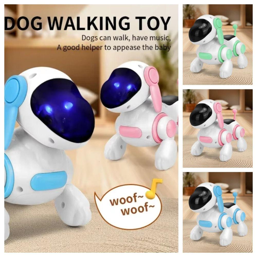

Plastic Dog Walking Dancing Toy Puzzle Toy Robot Electronic Dog Children s Christmas Gift розовый