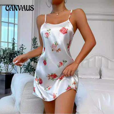Damen Sommer Print Neues Sexy Rückenfreies Unterkleid aus Eisseide