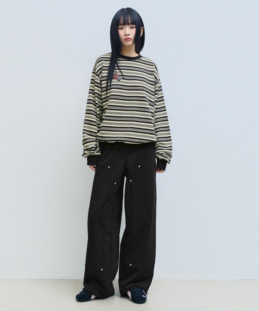 FILLUMINATE Mono Stripe Sweatshirt - Brown