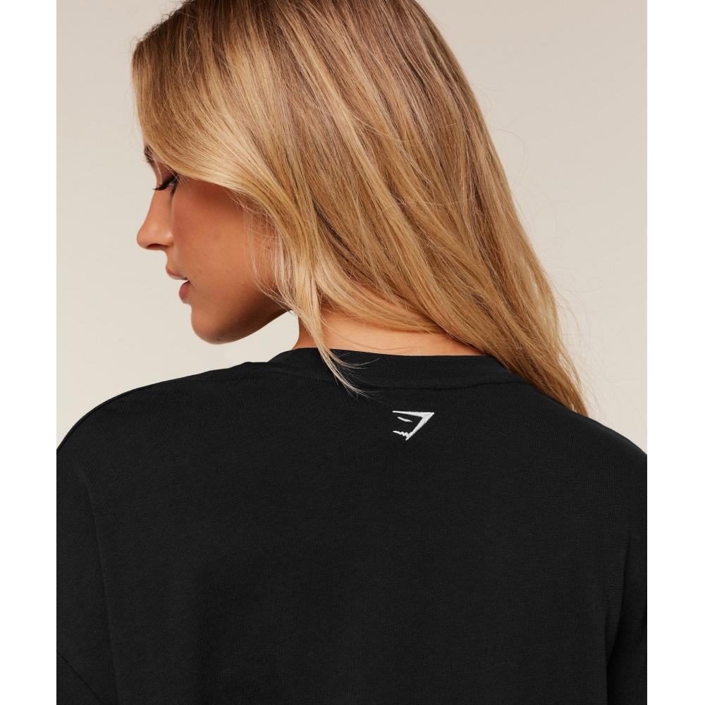 Gymshark CollegiaTe Graphic T shirT Black  Pebble Grey B4c7w Bb3l