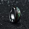 Mode 8mm Herren Edelstahl Pfeil Ringe Einlage Regenbogen Abalone Muschel Koa Holz Ringe für Herren Damen Ehering Schmuck Geschenk