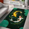 Multiple sizes Two koi fish in pond Carpet for Living Room Bedroom Sofa Home Decor Rug Non-slip Floor Mat Luxury Gift
