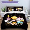 3pcs Hello Kitty and Friends Halloween Printed Bedding Set, Soft and Comfortable Quilt Cover for Bedroom, Guest Room (Not Included).W036