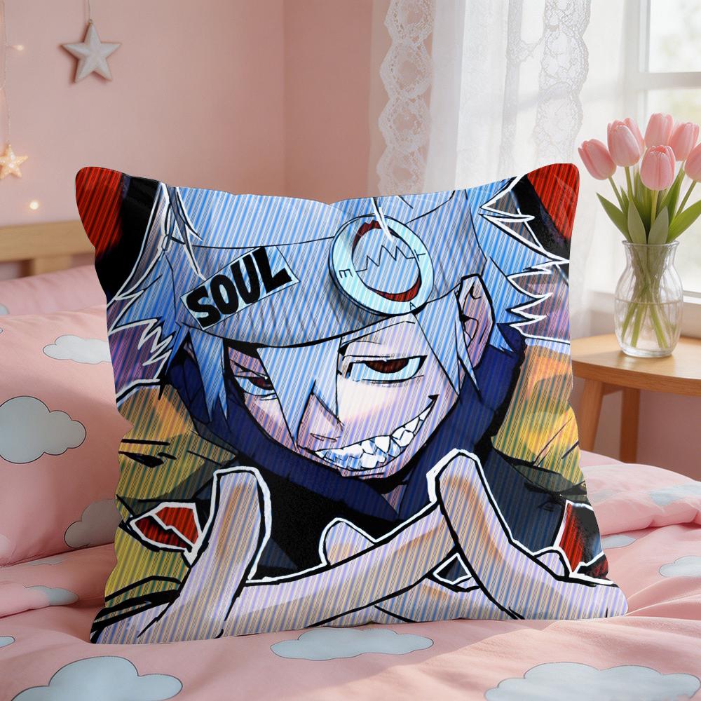 SSoul Eater Anime Evans Cushion Cover Square Short Plush Pillow Case Living Room Sofa Home Decor Funda X