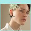 Punk Black Spider Ear Cuffs With Front And Back Studs For Women