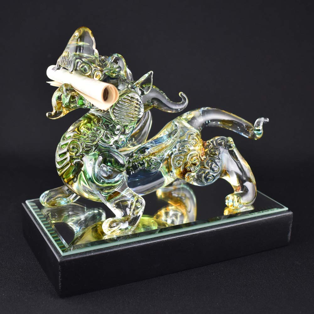 Handmade Glass Craft, Feng Shui, Good Luck, Pixiu, Colorful, Large