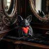 Cute Red Heart Bat 3D Printed Halloween Decoration Novelty Tabletop Sculpture for Spooky Party Haunted House Holiday Decor Fun Gift for Kids & Bat