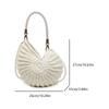 Women Pearls Chain Crossbody Bags Handwoven Seashell Boho Clutch Purse Creative Crochet Shoulder Bag Beach Travel Small Handbags