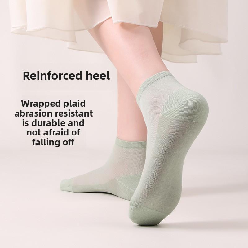 5 Pairs Socks Women's Four Seasons Breathable Absorbent Mesh Women's Mid-tube Socks Fashion Women's Socks