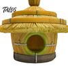 Decorative Bird Hut for Trees Thatched House, Resin Weatherproof Sun Resistant Nesting Box Hanging Shelter Outdoor Garden Backyard Decor House
