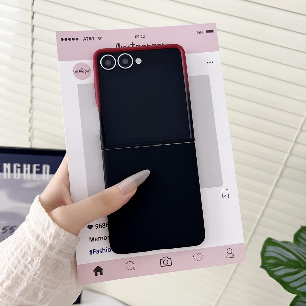 PC Skin Feel Gradient Color Phone Case for Samsung Galaxy Z Flip 7 6 5 4 3 ZFlip5 Flip6 Flip7 FE Large Window Protection Cover