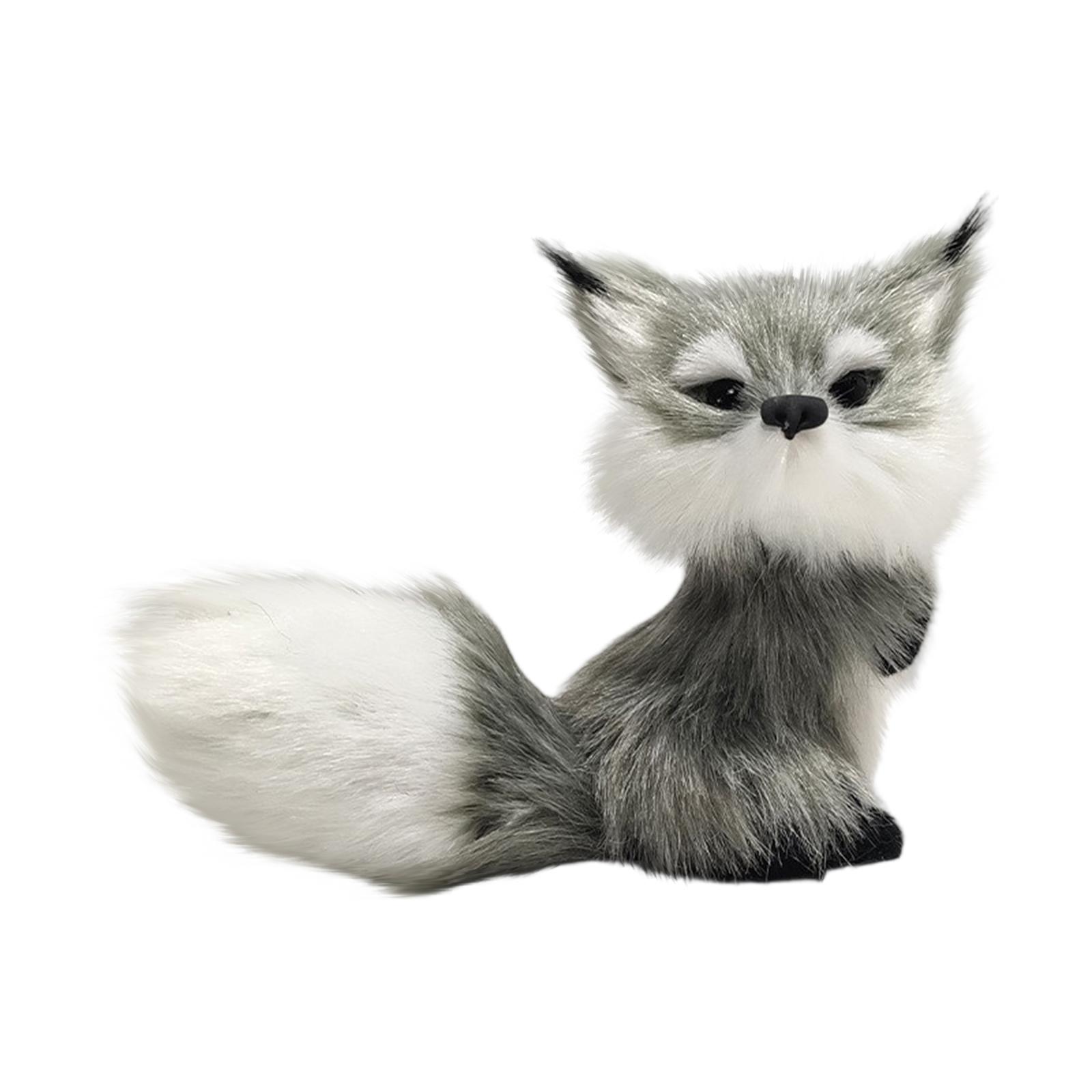 Handcrafted Realistic Fox Figurine Decorative Model Creative Gift Home Ornament Animal Sculpture Collectible Display One Size