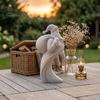 Unique Minimalist Holiday Art Pieces Abstract Santa Claus Ornament, Sandstone Texture 3D Print Decor Statues, Artistic Figurines for Tabletop Entrance