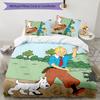 3pcs The Adventures of Tintins Design Cover Set - HD Printed Bedding with 1 Cover and 2 Pillowcases - Perfect for Home and Dorm Decor