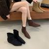2025 New Small Square Head Suede But Knee Thin Inner Slope Heel Martin Women's Short Boots