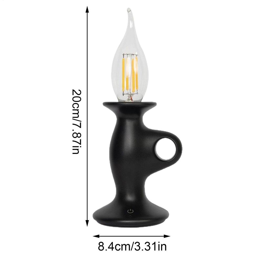 Retro Desk Lamp Candle Lights Retro Lamp Desk Decor Ambient Lighting Rechargeable Home Decor For Birthday Dorm Apartment Bedroom
