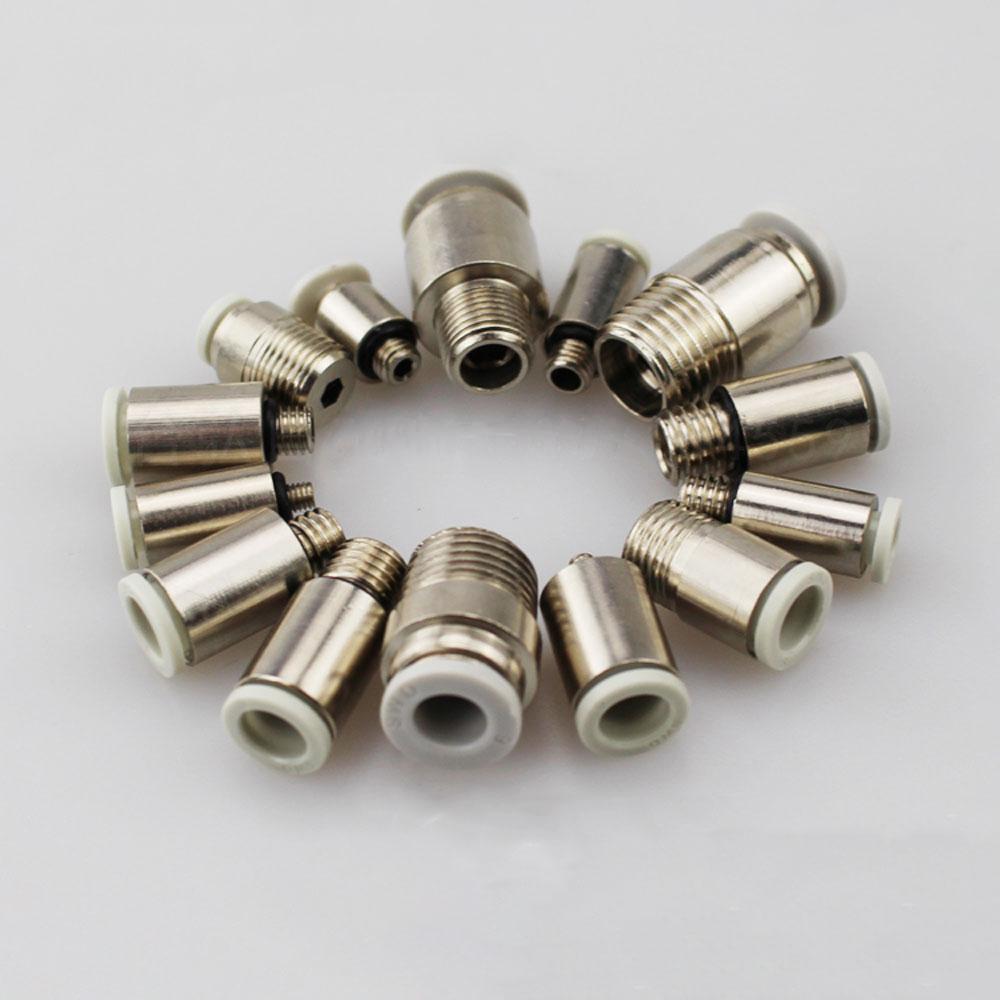 PC M3/4/5/6/8 1/8" 1/4" 3/8" BSP X 3 4 6 8 10mm Tube Brass Pneumatic Air Fittings Push In Connector For Air Compressor Cylinder