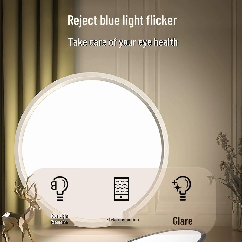 LED Ceiling Light: Three-Proof, Modern Minimalist Design for Bedroom, Balcony, Bathroom - Eye-Protective, Round Main Light