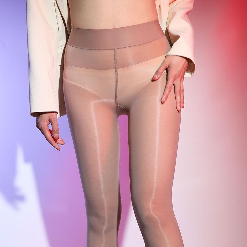 New Women Sexy Oil Shiny Solid Glitter Tights Add Crotch Plus Size Sparkle Pantyhose Female Black Glossy Stockings Clubwear