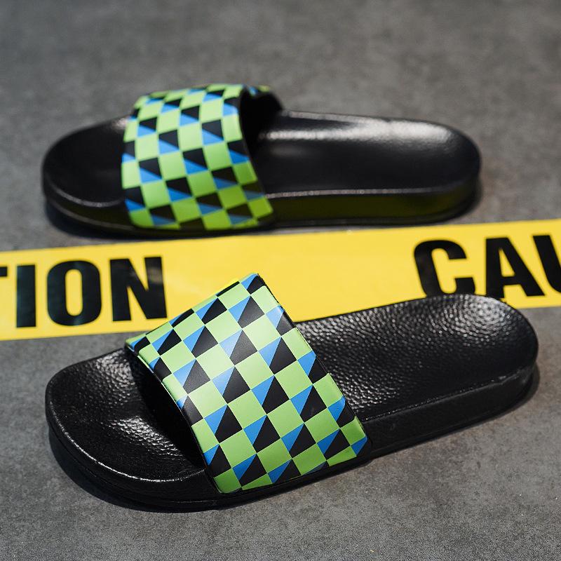 

Однослівні драг чоловічі чорно-білі шахівниця великого розміру EVA м яка підошва пляжні шльопанці шльопанці 46 зелений