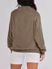 2025 Autumn/Winter Women's Loose High Neck Solid Color Long Sleeve Pullover Sweatshirt
