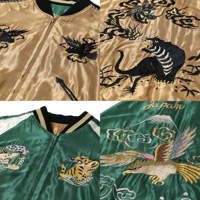 Tailor Toyo Souvenir Jacket Acetate Sukajan EAGLE Taylor Toyo TT15542-137 DRAGON×TIGER × (XXXL)