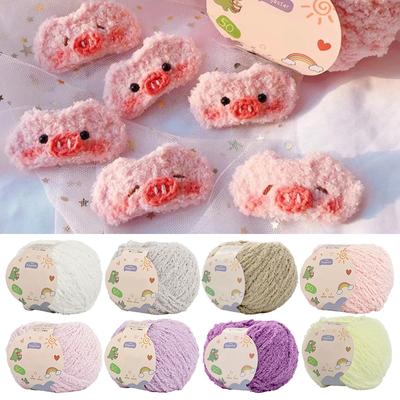50 g/Knäuel, handgewebtes DIY-Garn, dickes Strickgarn, superweiches Chenille-Wollgarn, kurzes Plüschgarn