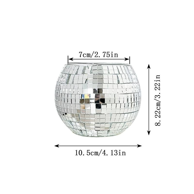 WTEMPO Disco Ball Vase Artificial Decorative Bowl for Candle Holder Centerpieces Multi-Functional Room Decoration Makeup Storage Ice Bucket Candy Jar